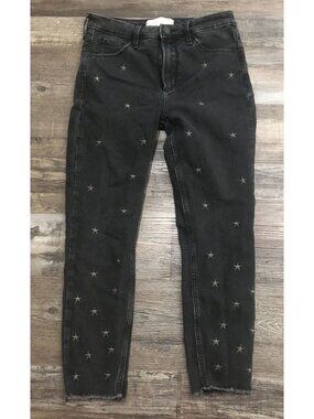 Abercrombie & Fitch Womens Size 4S Black Ankle High Rise Jeans 27x25